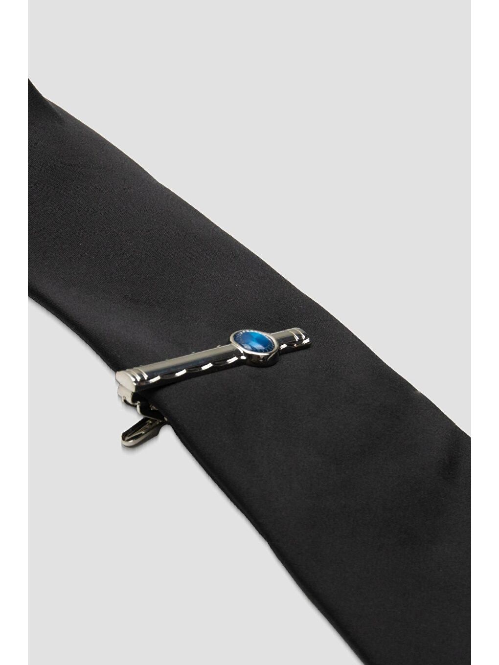 Yeşil 98002 Silver Mavi Erkek Kravat İğnesi-2