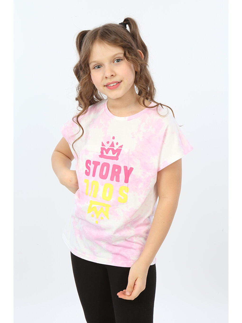 Pembe Kız Çocuk Story Soul Baskılı Tişört-1