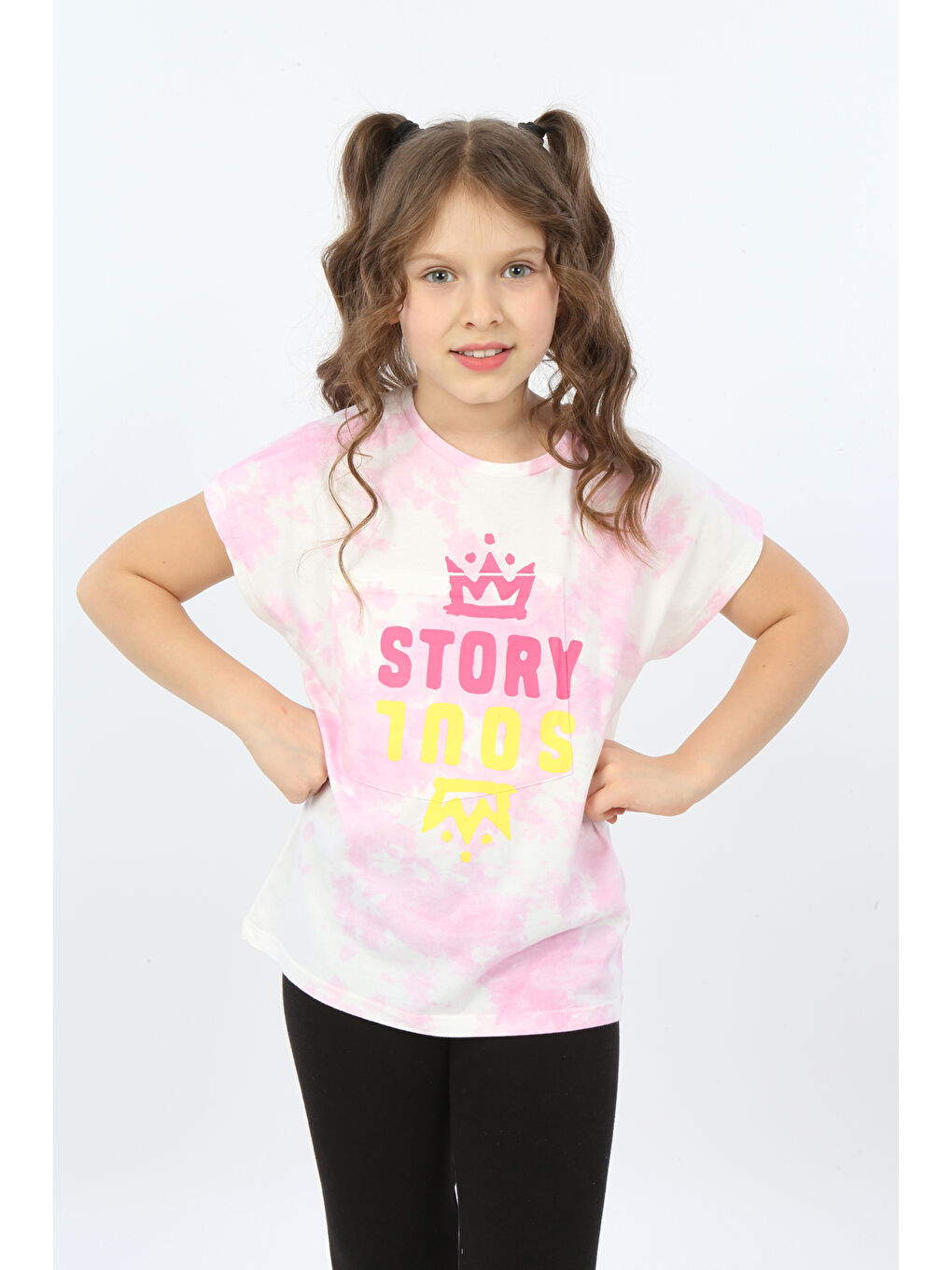 Pembe Kız Çocuk Story Soul Baskılı Tişört-2