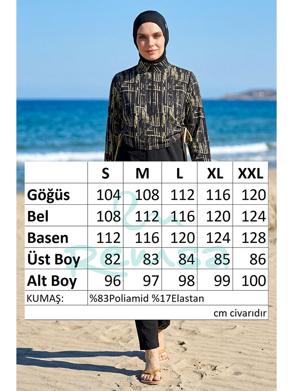 Spor Elastan Tam Kapalı Tesettür Mayo 6488 Siyah01-4