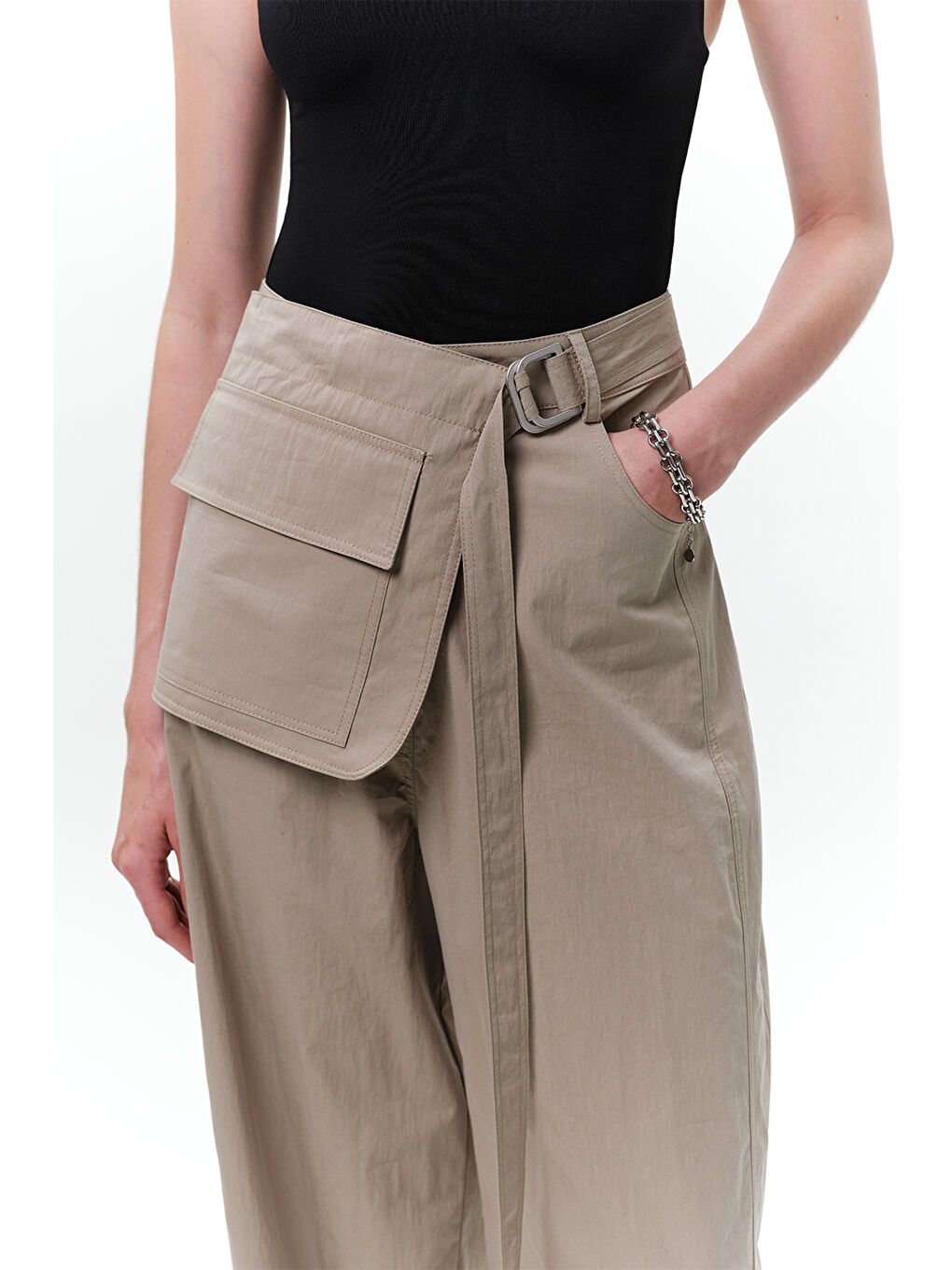 Cep Kemerli Pantolon Yeşil-6