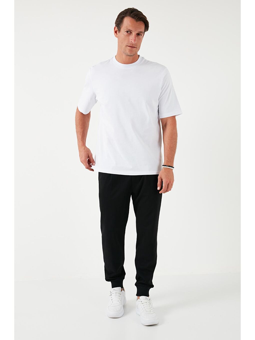 Buratti Kar Melanj Pamuklu Oversize Bisiklet Yaka Basic Erkek T Shirt 5902365 - 3