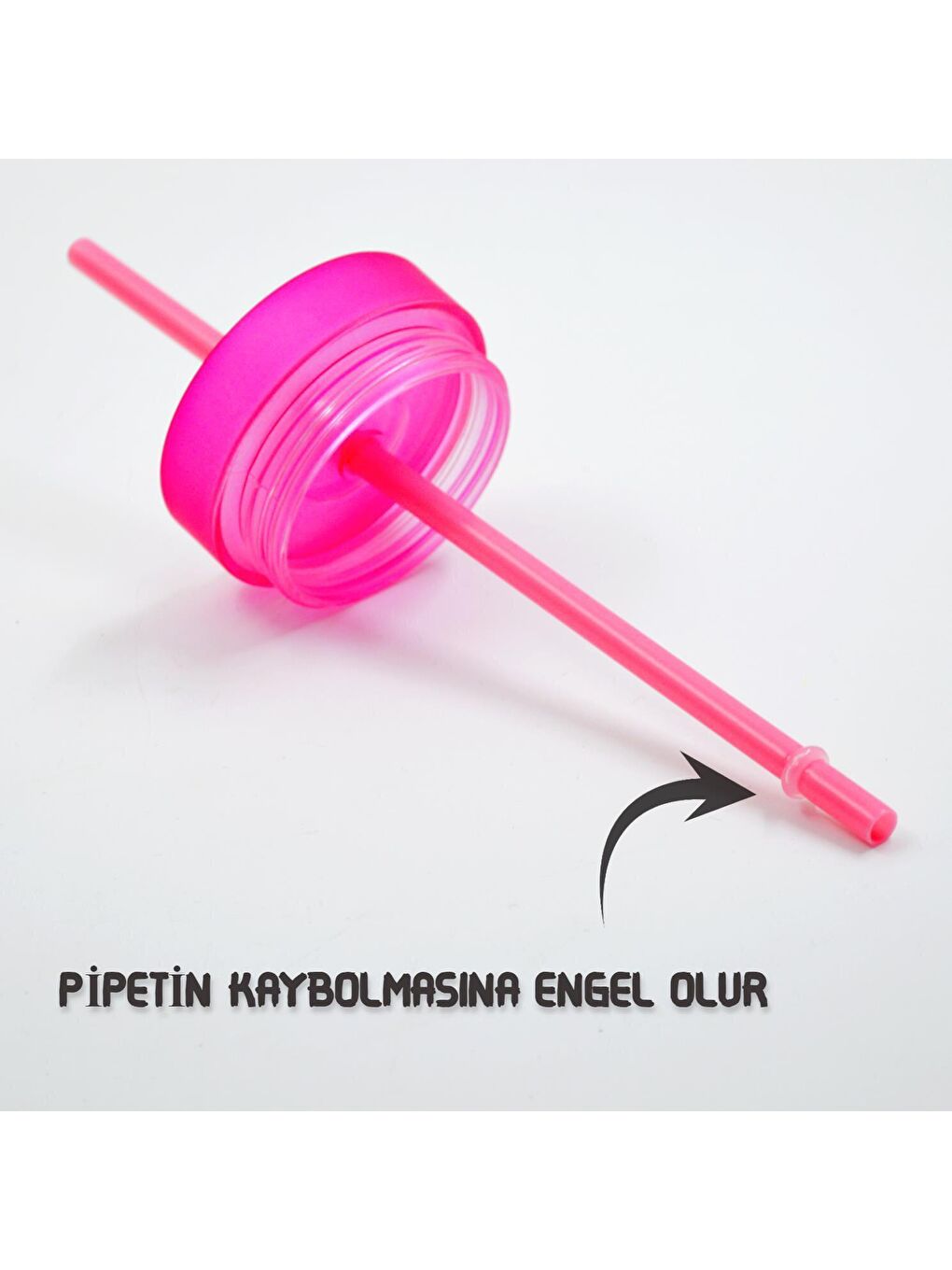 BottleBoss Pembe Çift Katmanlı Pipetli Çift Renkli Sızdırmaz Bardak Matara 470 Ml Pembe - 2