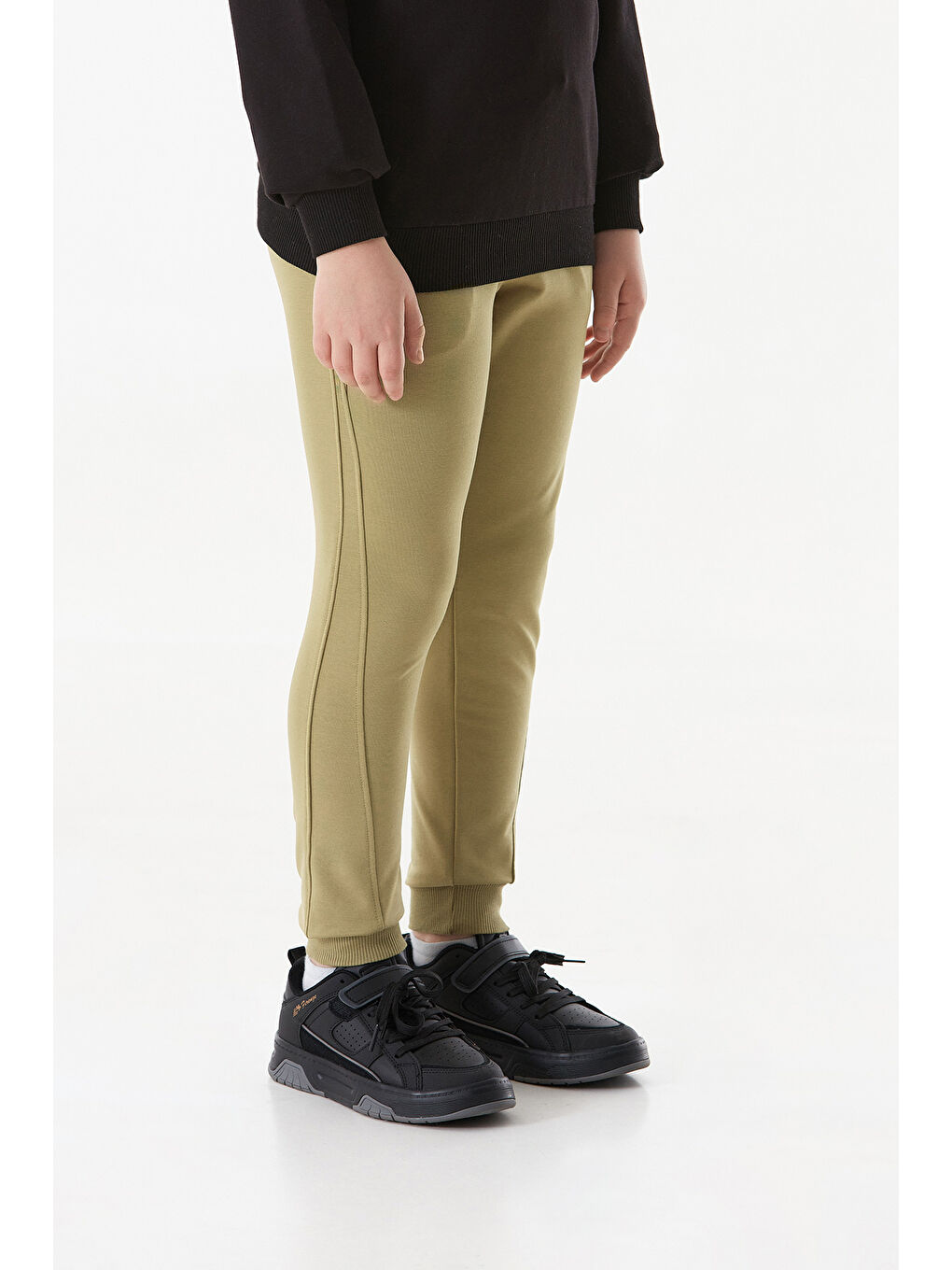 Haki Beli Lastikli Cebi Armalı Jogger  Çocuk Erkek Jogger Eşofman Altı-1