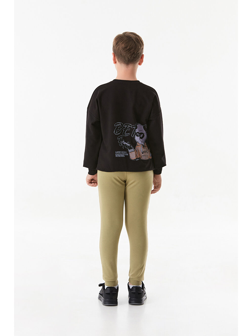 Haki Beli Lastikli Cebi Armalı Jogger  Çocuk Erkek Jogger Eşofman Altı-3