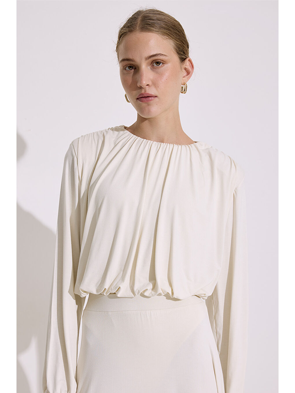 Beyaz Dökümlü Etek İnci-2