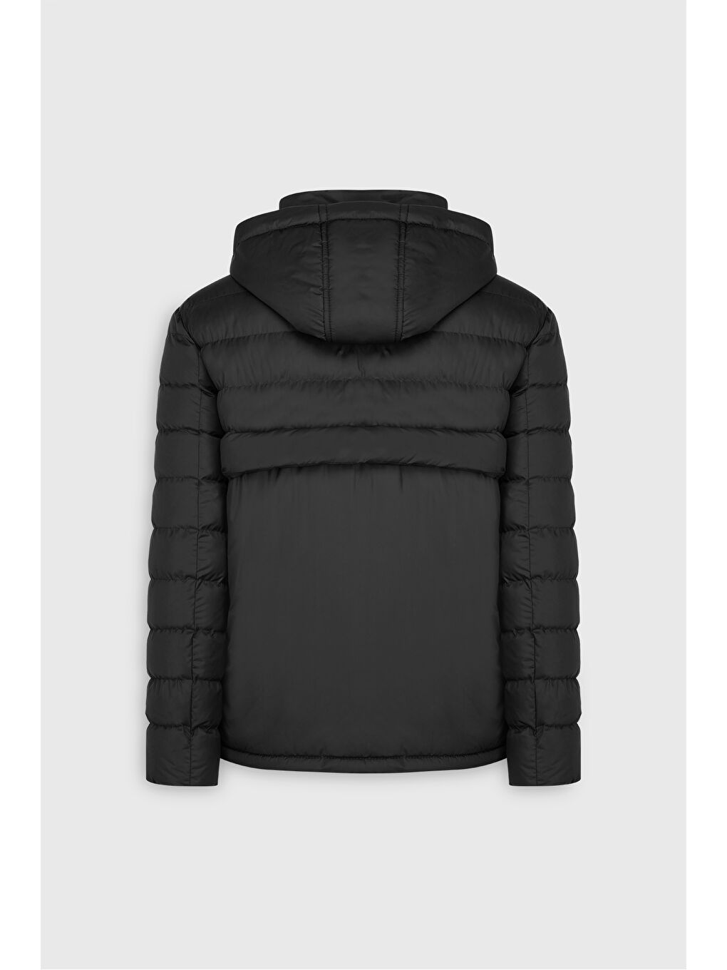 Erkek Siyah Standart Fit Normal Kesim Çıkma Kapüşon Dik Yaka Yan Cepli Mont-9