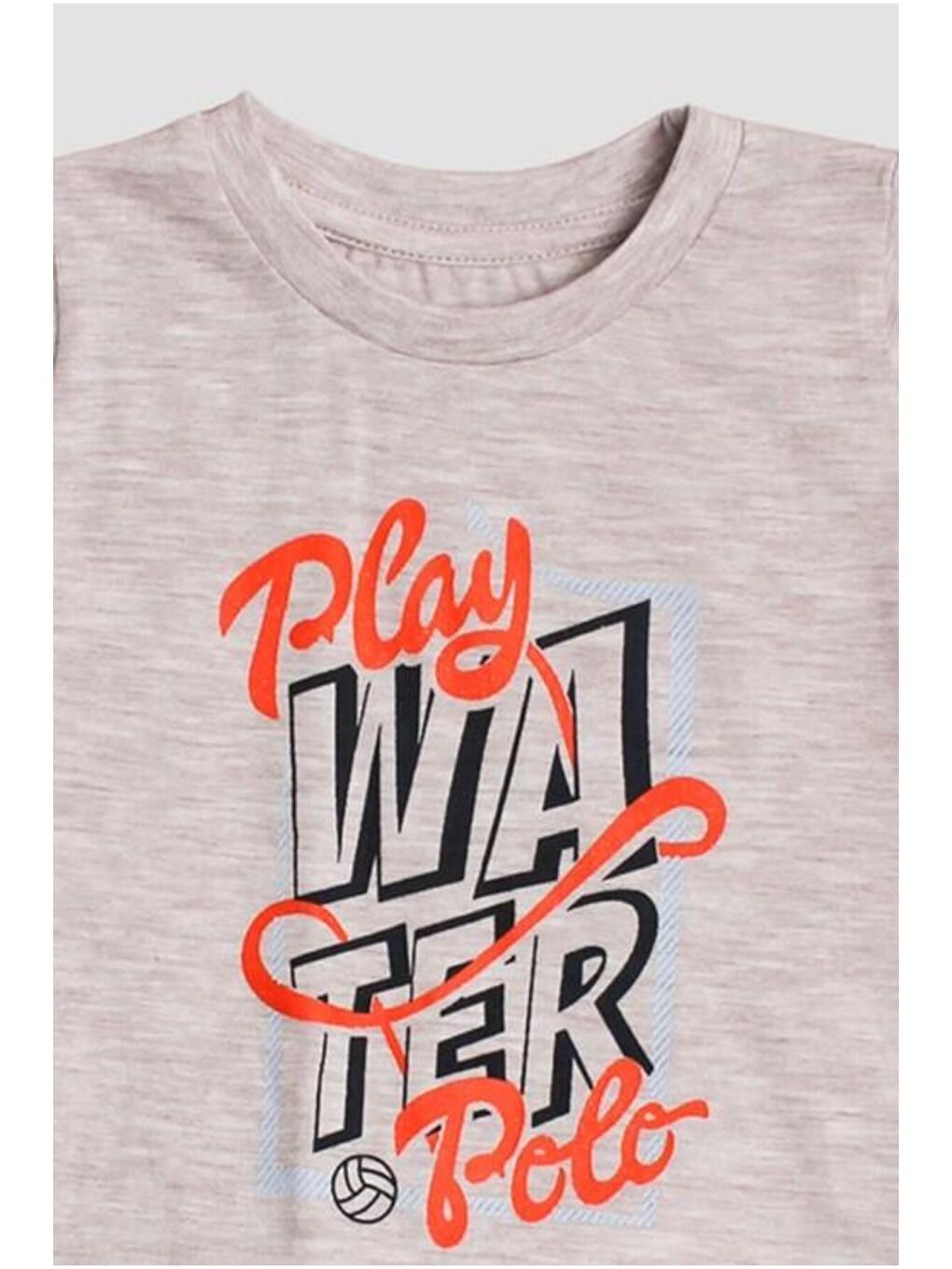 Ekru Play Polo Yazı Baskılı 2'li Tişört Alt Üst Takım-2