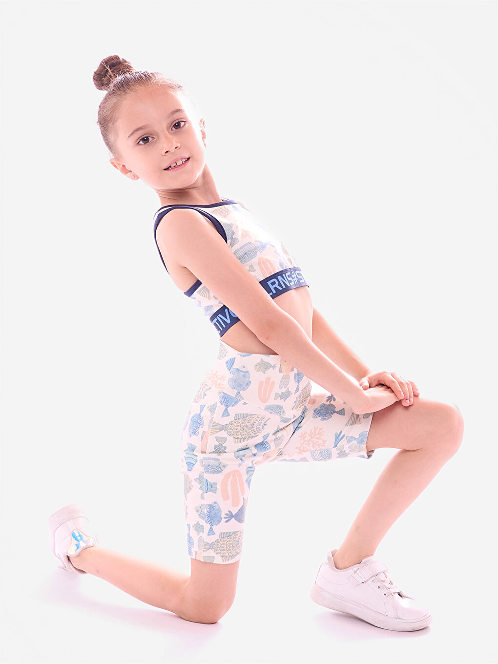 Mavi Marinya Şort Crop Atlet Takım-2