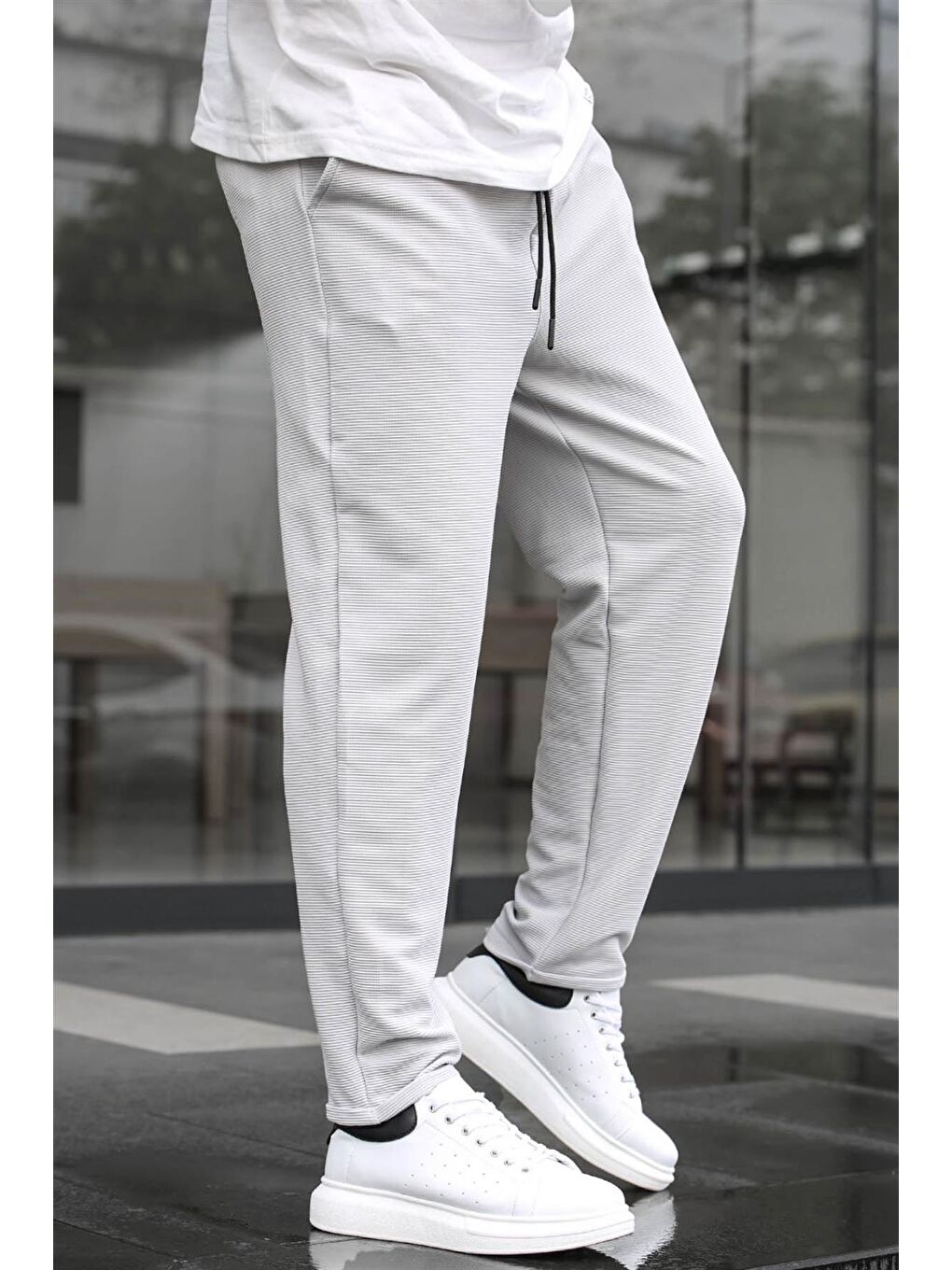 Gri Basic Waffle Kumaş Erkek Pantolon 6509