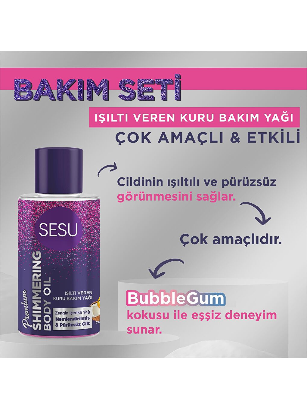 Sesu Renksiz Tüy Dökücü Krem & Kuru Bakım Yağı Premium Bakım Seti - 1