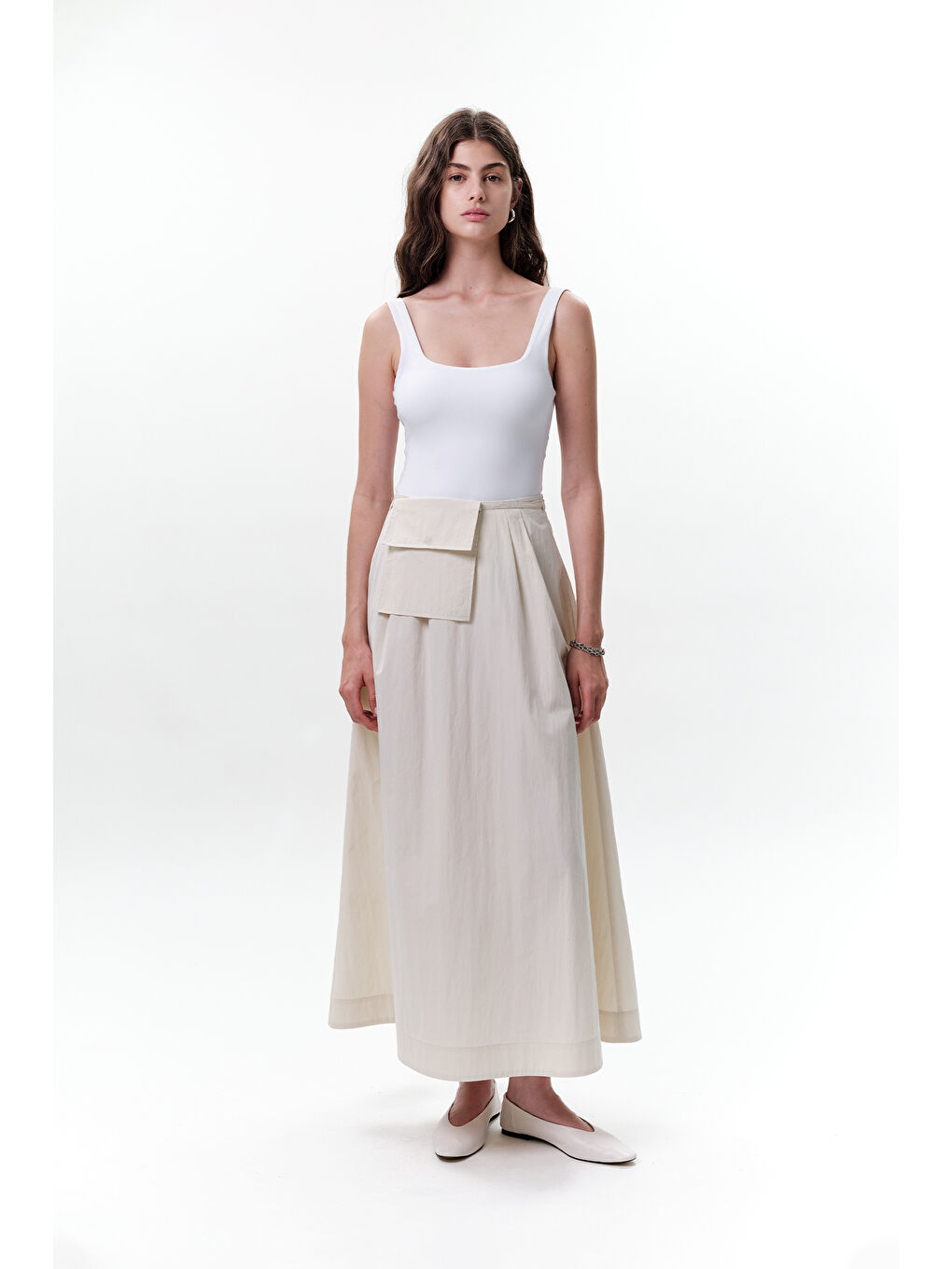 Bej Cep Kemerli Etek Taş-2