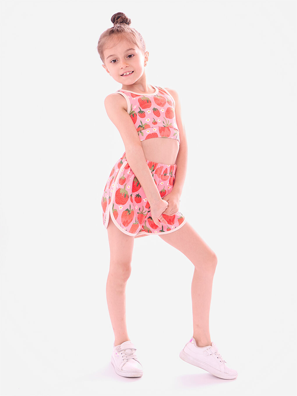 Pembe Strawbell Şort Atlet Takım-2