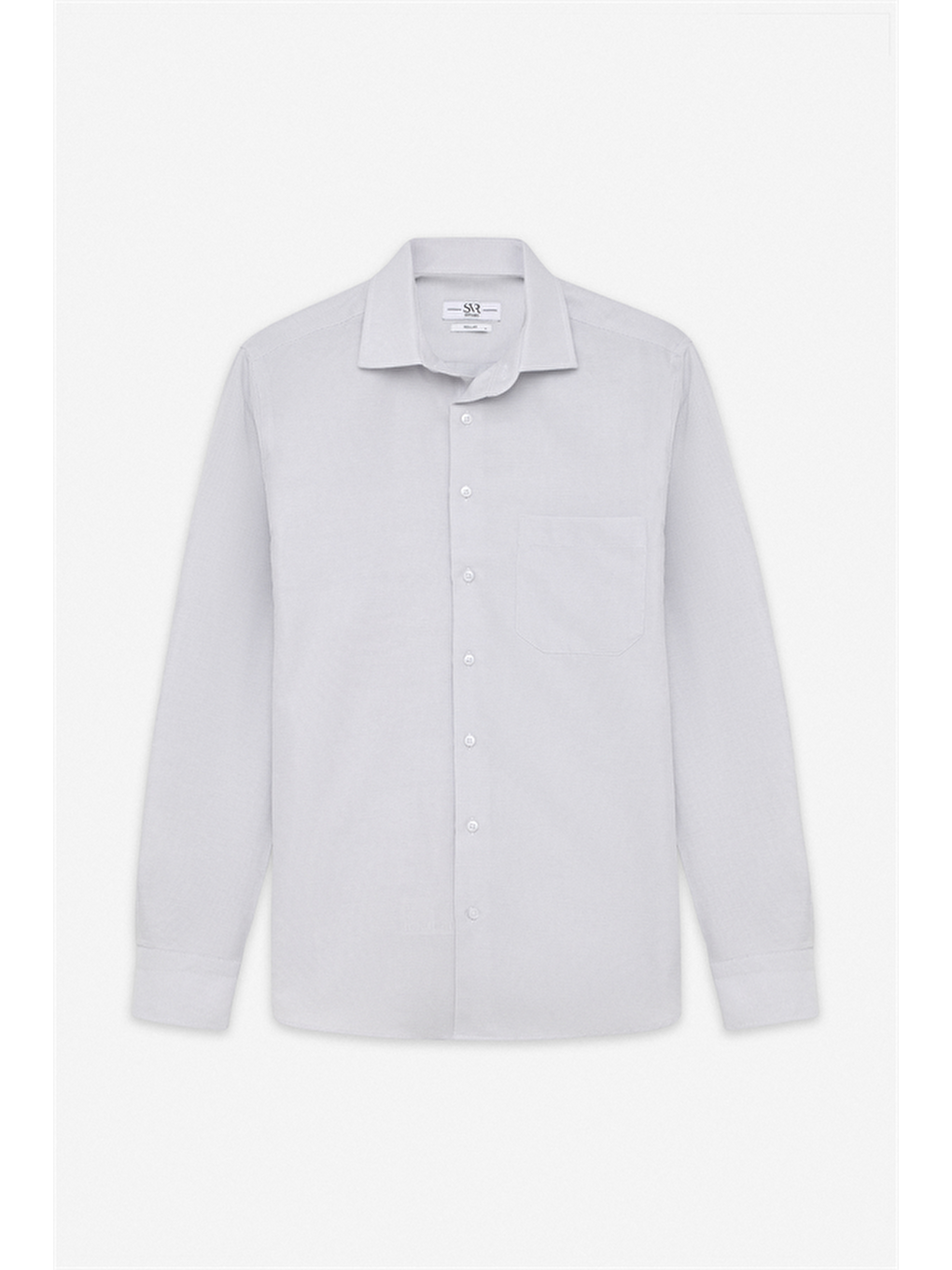 Gri Regular Klasik Yaka Casual Gömlek-5