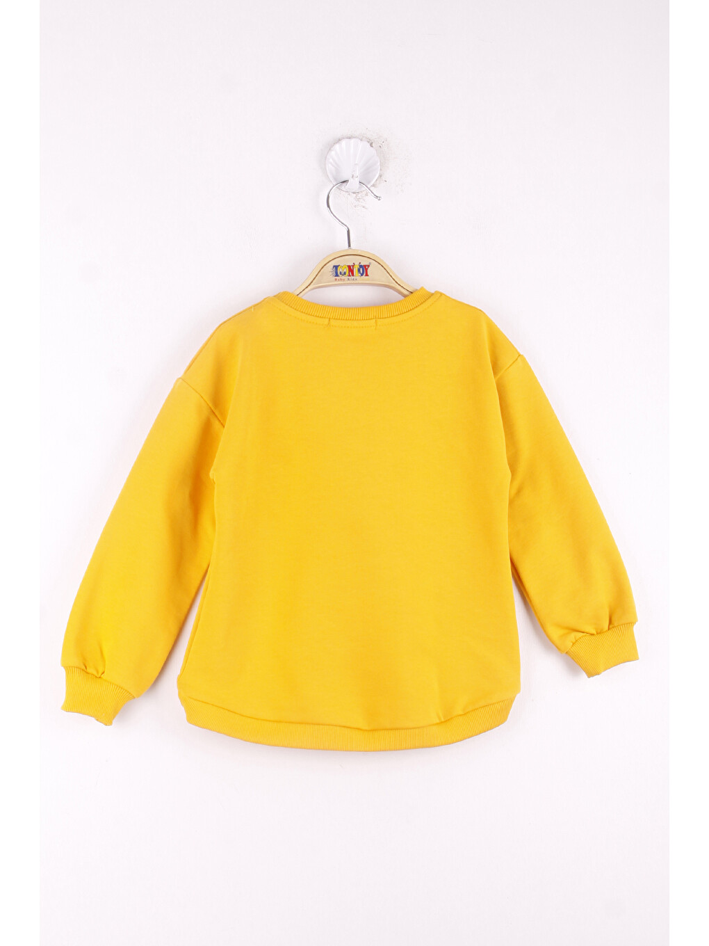 Sarı Kız Çocuk Kedi Baskılı Sweatshirt-1