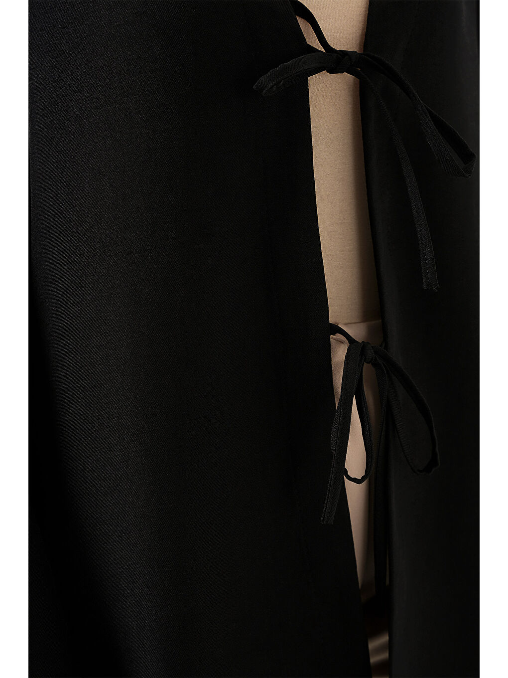 Keten Tesettür Kimono 5968 - Siyah-4