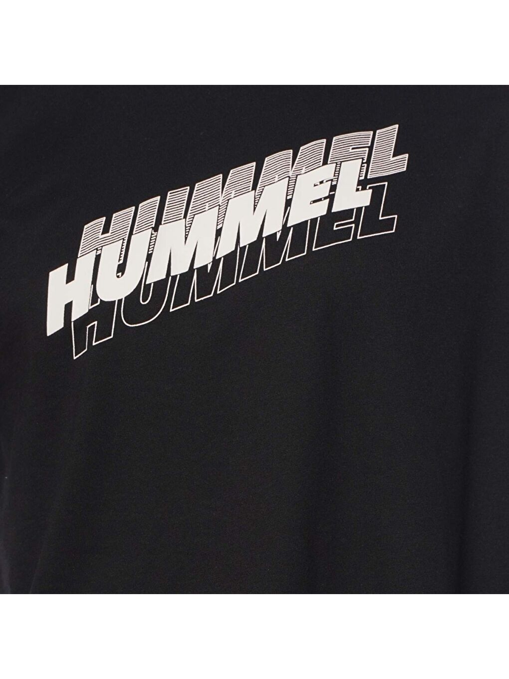 Hummel Graphic Triple Logo Pamuk Erkek Siyah Yuvarlak Yaka Tişört - 3