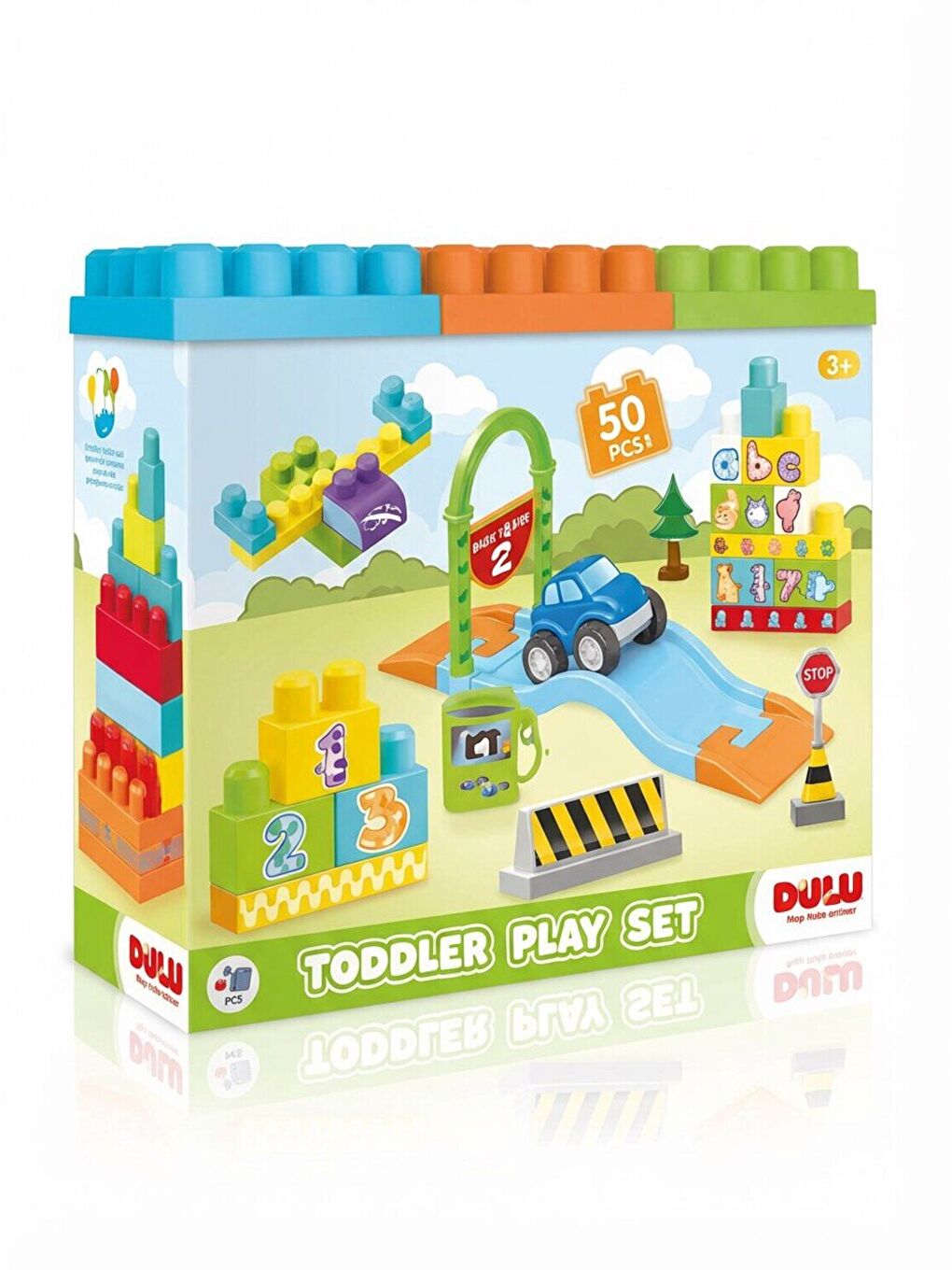 Oyuncak Yol Ve Blok Set 50 Parça - Yeşil Standart