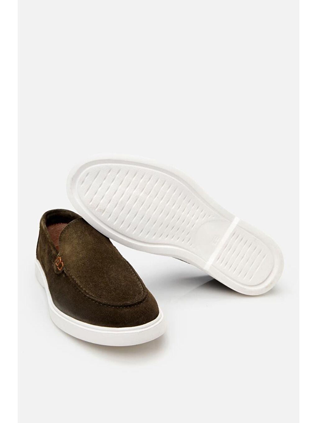 Erkek Süet Deri Yeşil Hafif Tabanlı Günlük Loafer-5