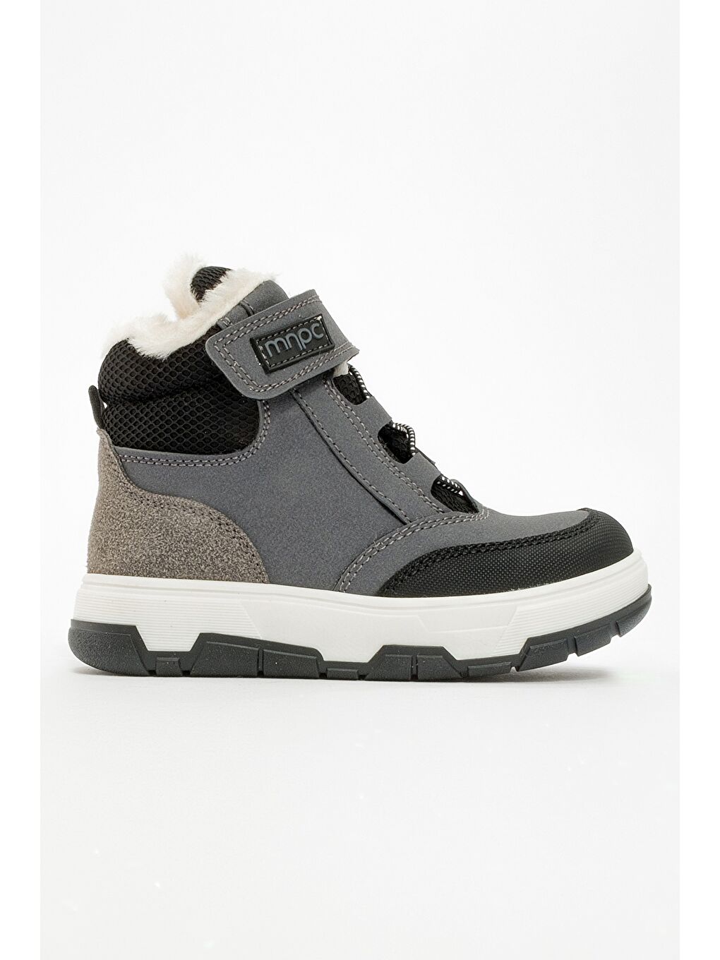 Erkek Çocuk Gri Suni Deri Suya Dayanıklı Anatomik Günlük Bot-3