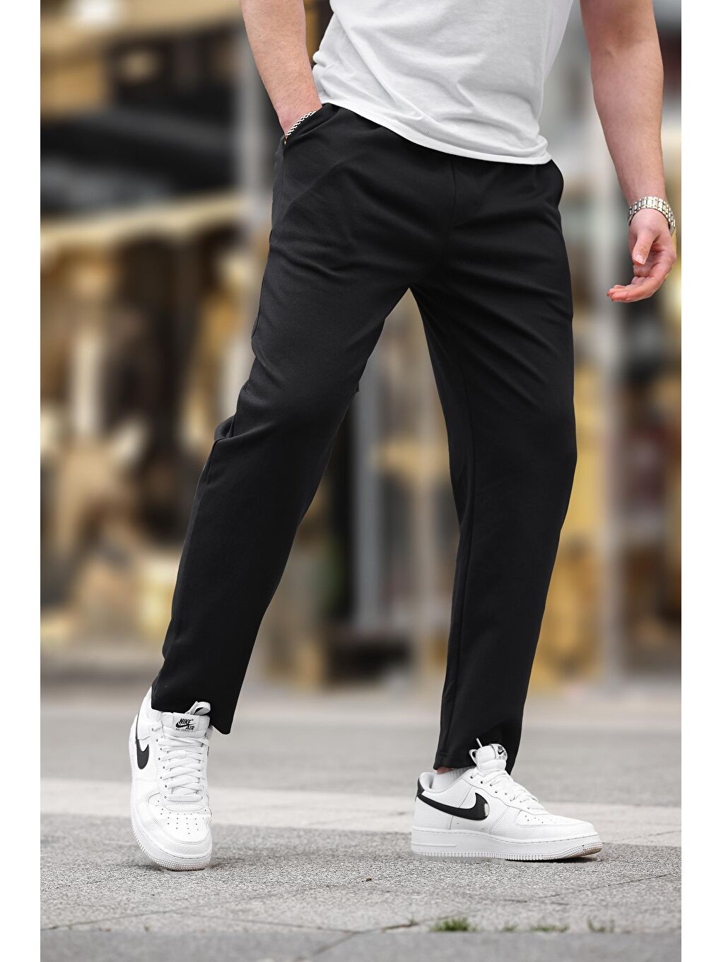 Siyah Düz Paça Erkek Pantolon E6556