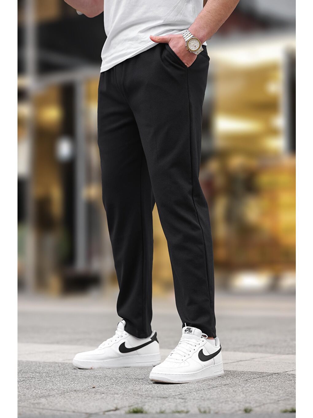 Siyah Düz Paça Erkek Pantolon E6556-1