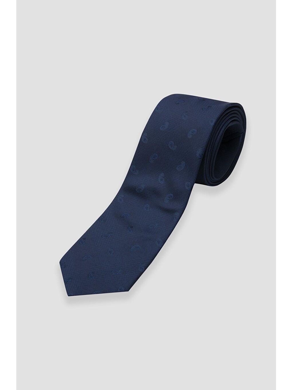 Kravat 8 Cm Mikrofiber Polyester Lacivert Erkek Desenli Kravat