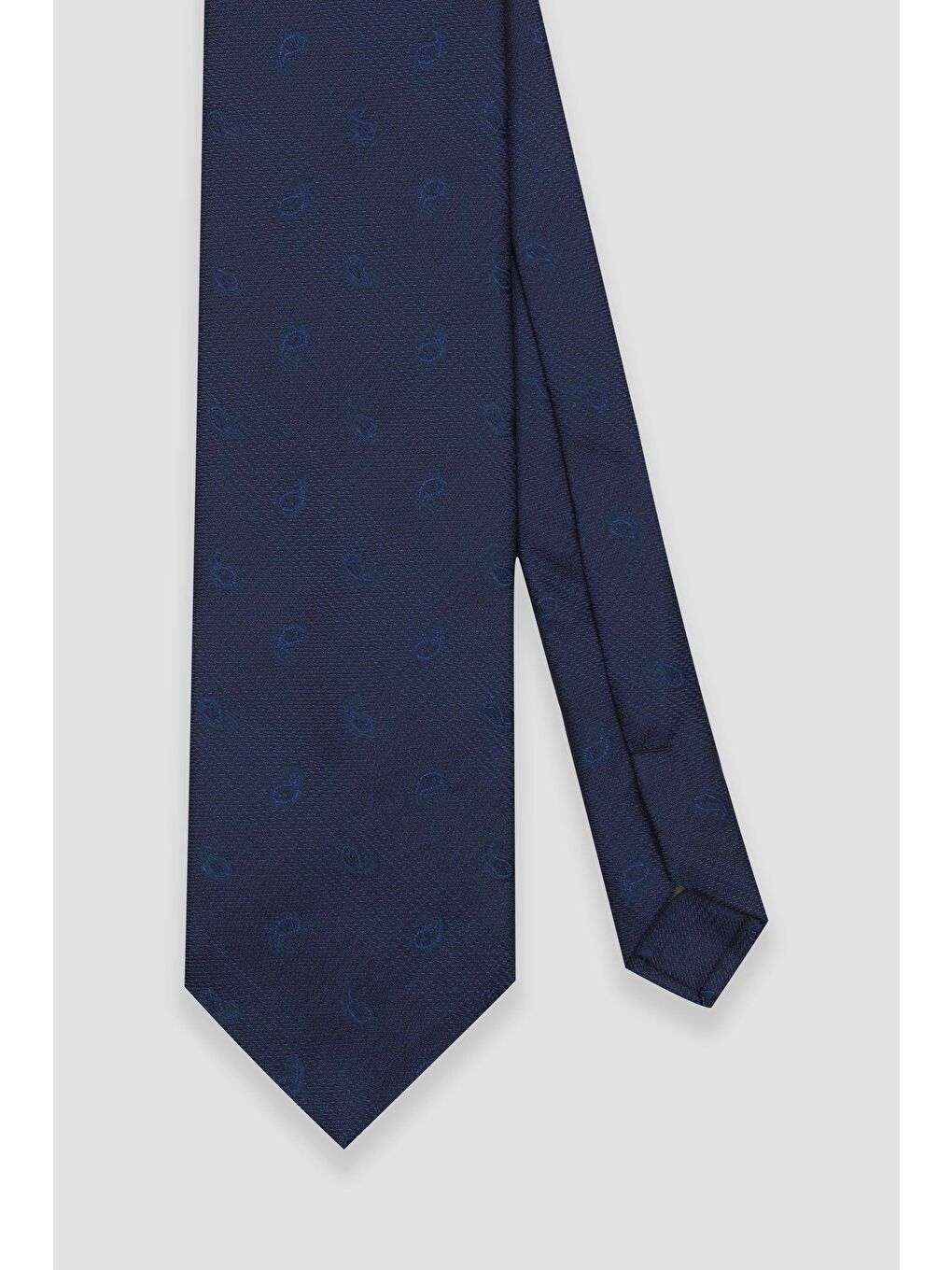 Kravat 8 Cm Mikrofiber Polyester Lacivert Erkek Desenli Kravat-1