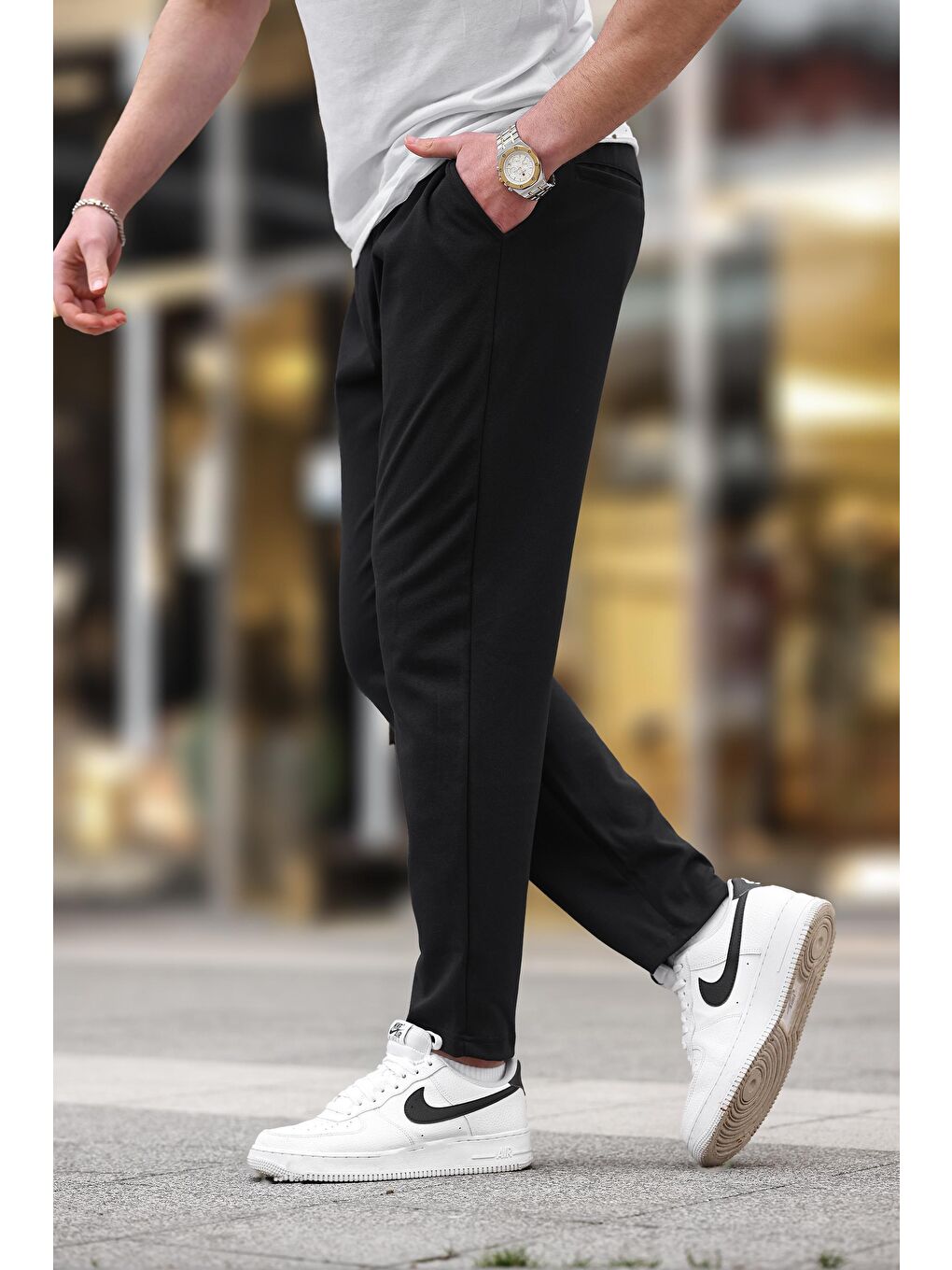 Siyah Düz Paça Erkek Pantolon E6556-2