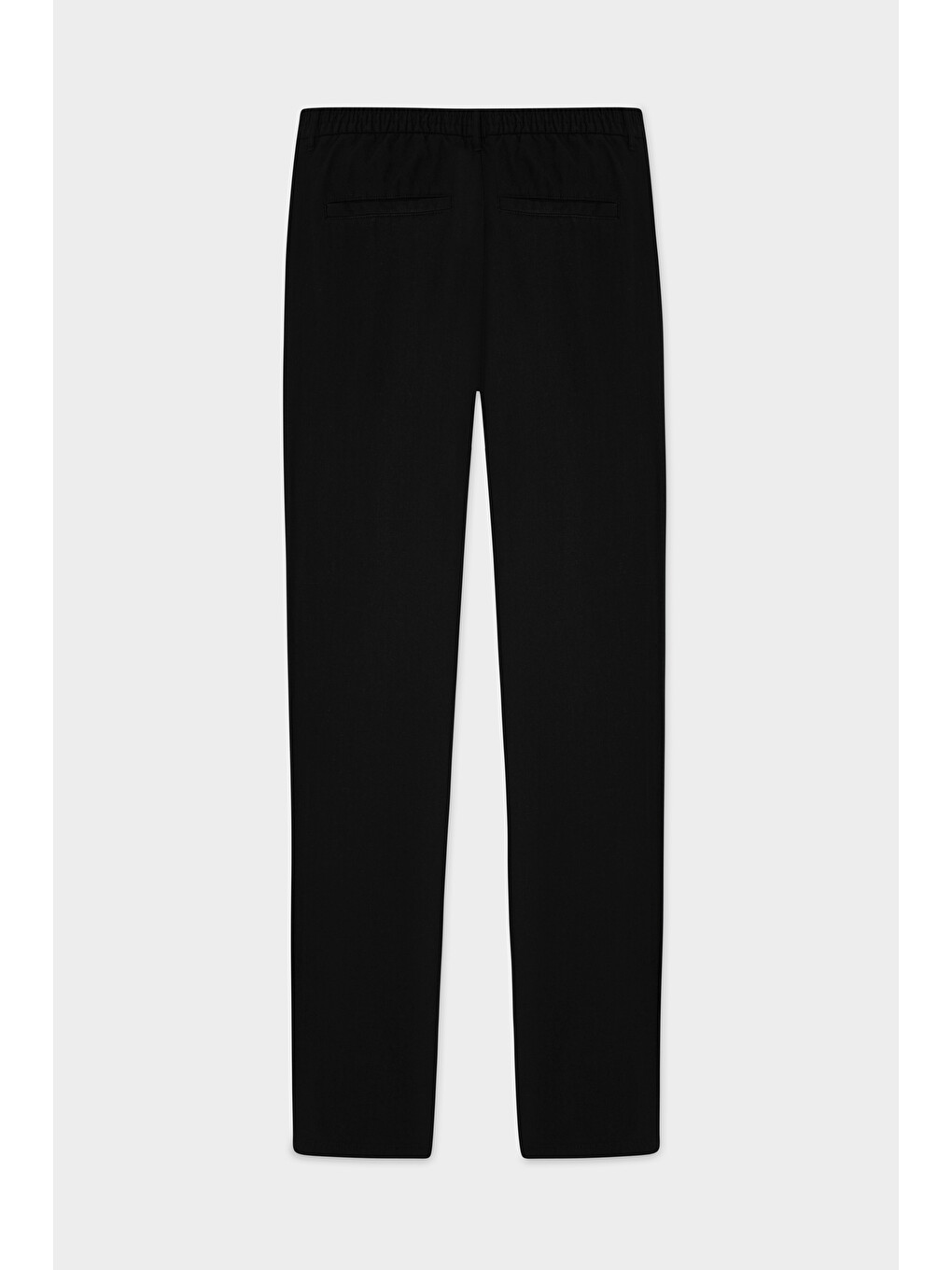 Comfort Fit Siyah Keten Karışımlı Chino Pantolon-5