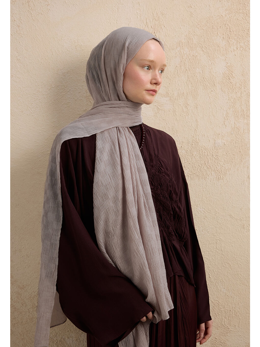 Gri Modal Damalı Şal Gümüş