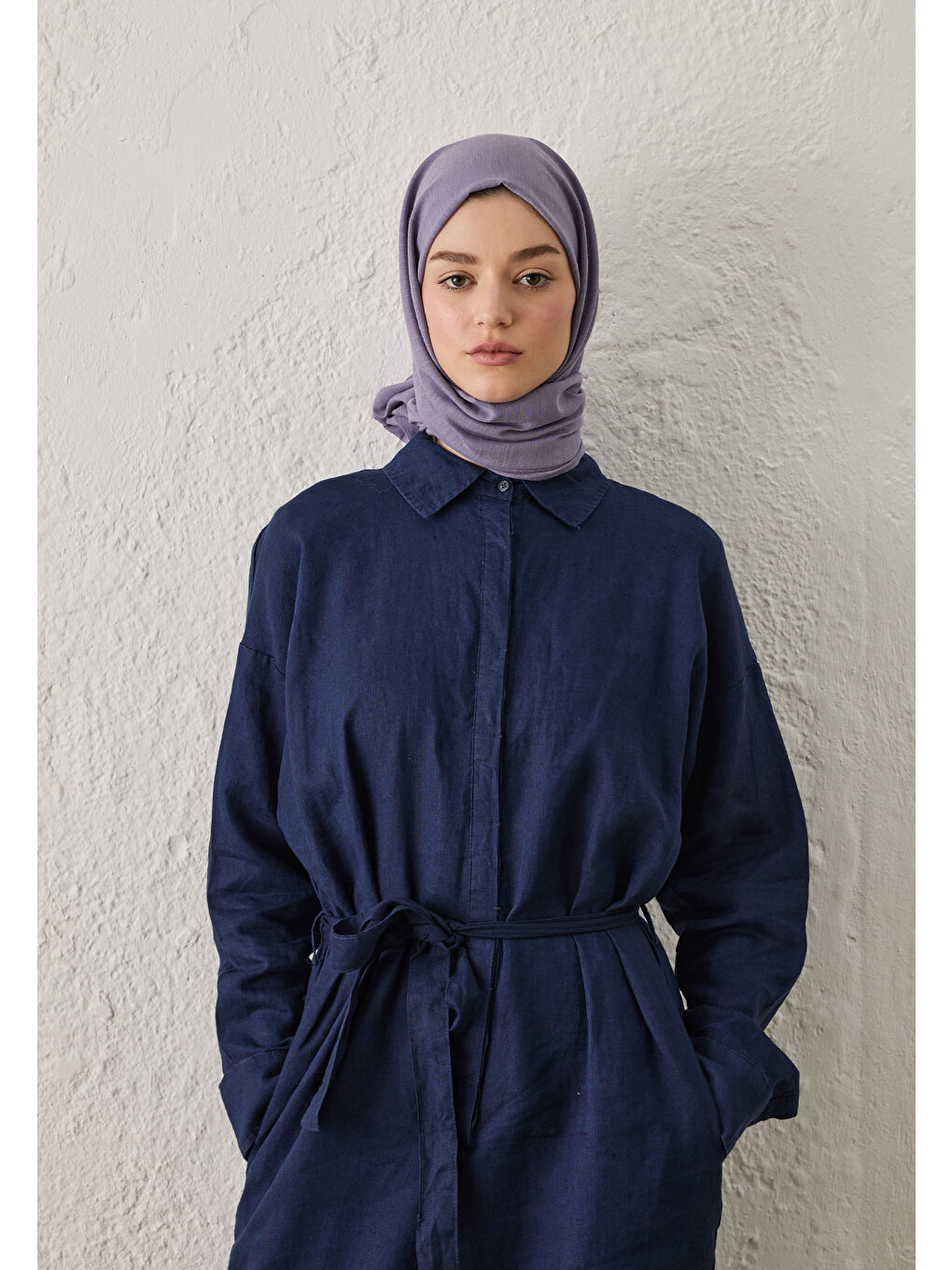 Lila Cozy Pamuk Şal Lavanta-4