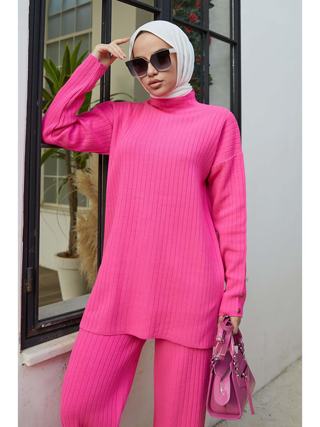 Orta Kadın Pembe Tunik Pantolon - 21231-1