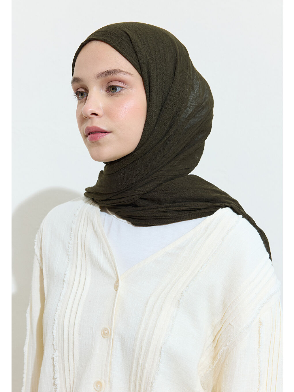 Yeşil Pamuklu Keten Şal Onıgırı-1