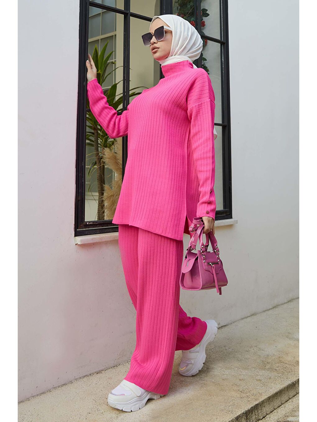 Orta Kadın Pembe Tunik Pantolon - 21231-2