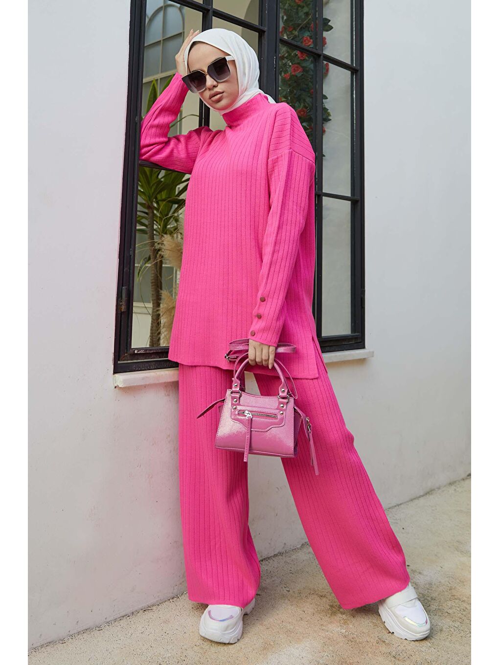 Orta Kadın Pembe Tunik Pantolon - 21231-3