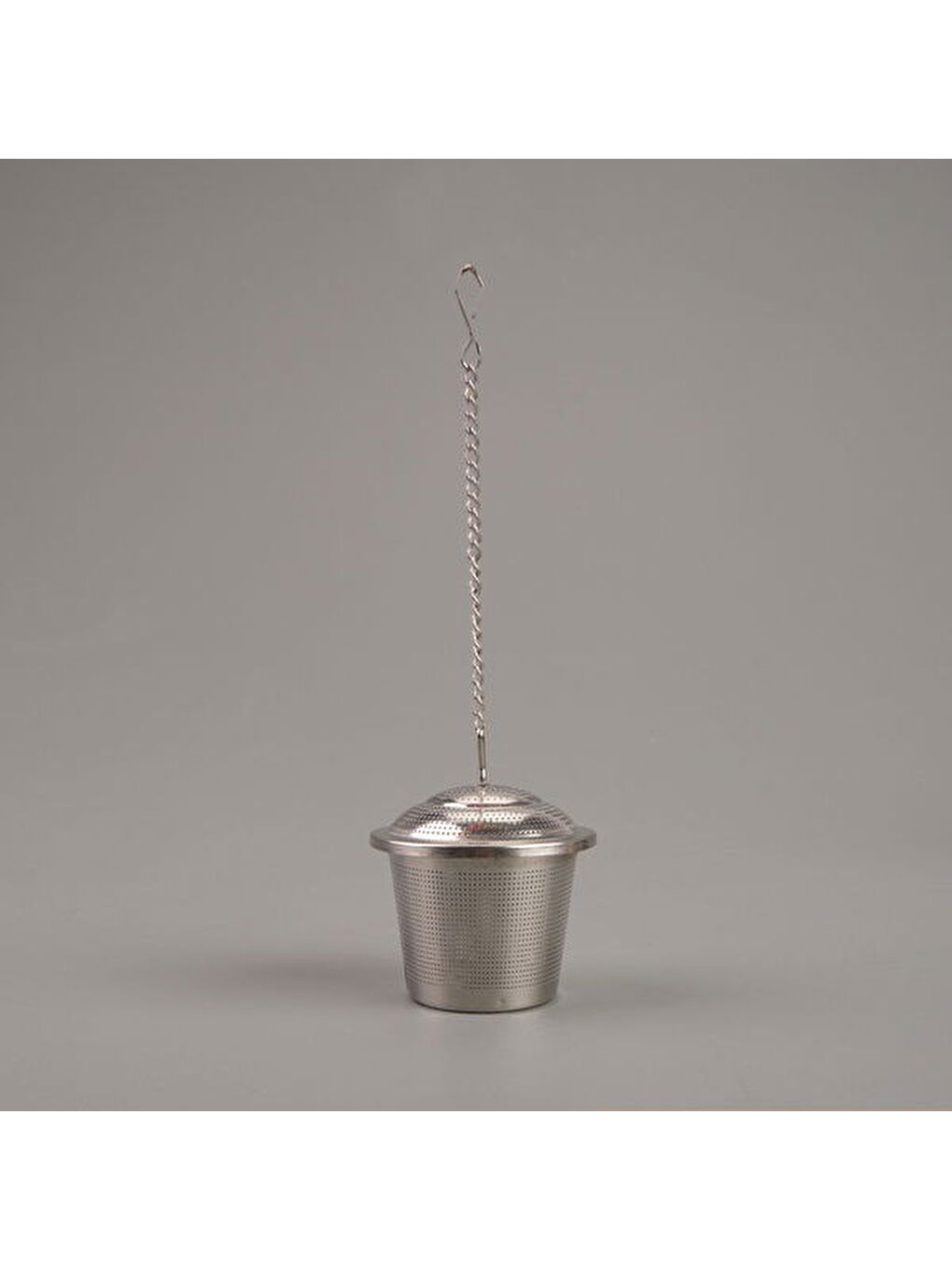 Kapaklı Bitki Çayı Süzgeci - Gri