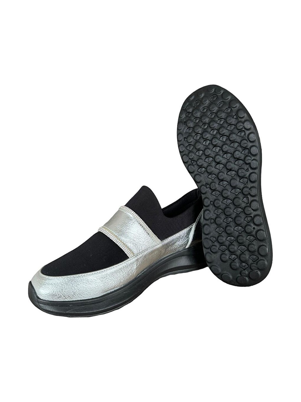 Gri Taş Detaylı Kadın Sneaker Ayakkabı Grİ-2