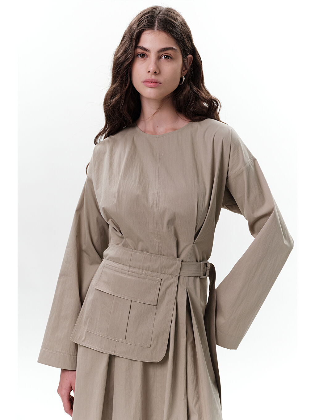 Cepli Kemer Detaylı Elbise Yeşil-1