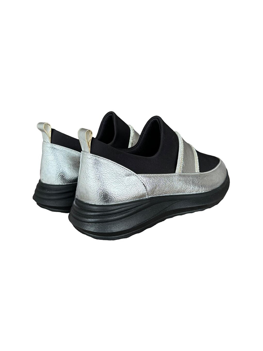 Gri Taş Detaylı Kadın Sneaker Ayakkabı Grİ-4