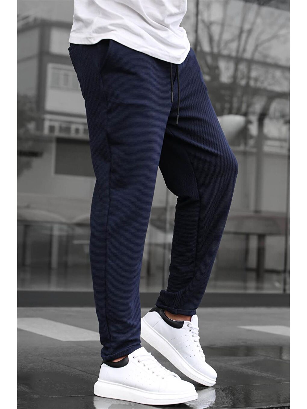 Lacivert Basic Waffle Kumaş Erkek Pantolon 6509-1