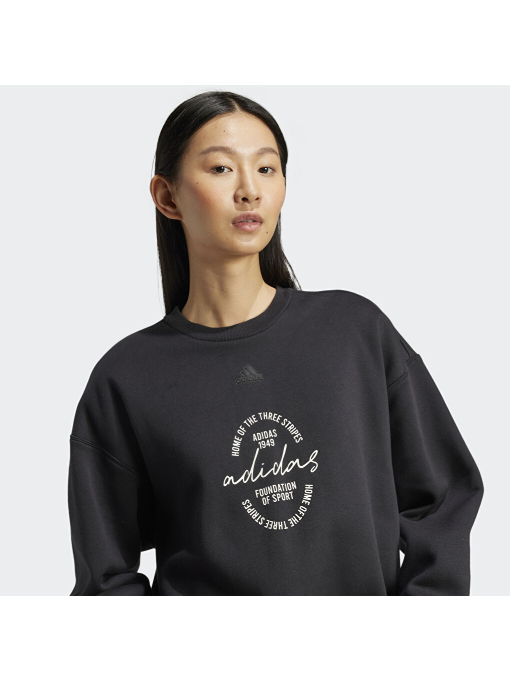 Adidas Siyah Bluv Q3 Kadın Siyah Yuvarlak Yaka Sweatshirt - 2