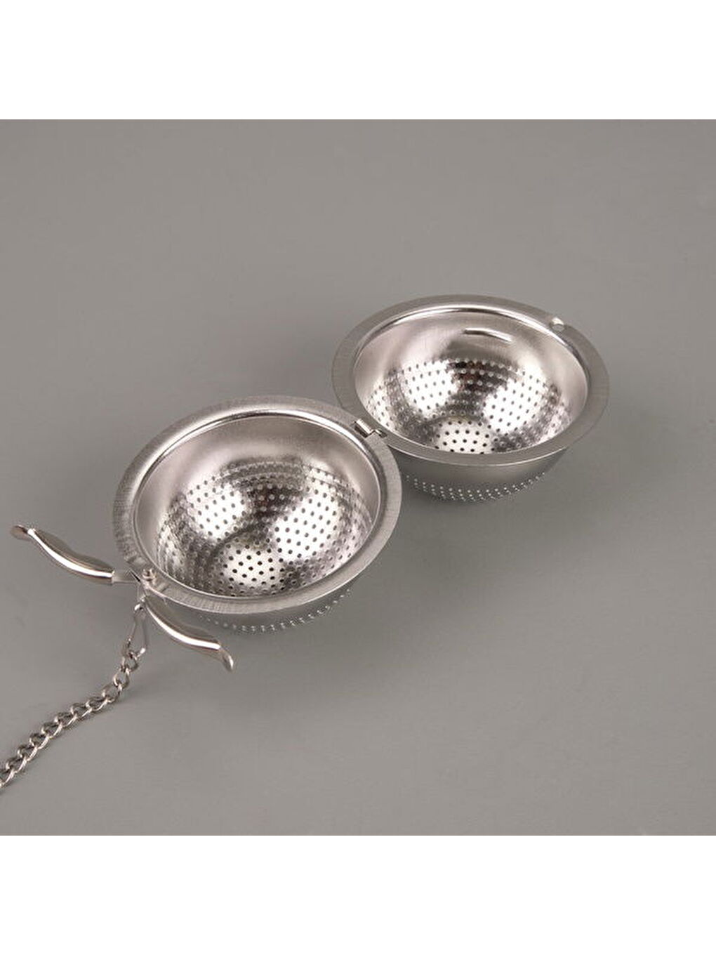 Yuvarlak Bitki Çayı Süzgeci - Gri-1