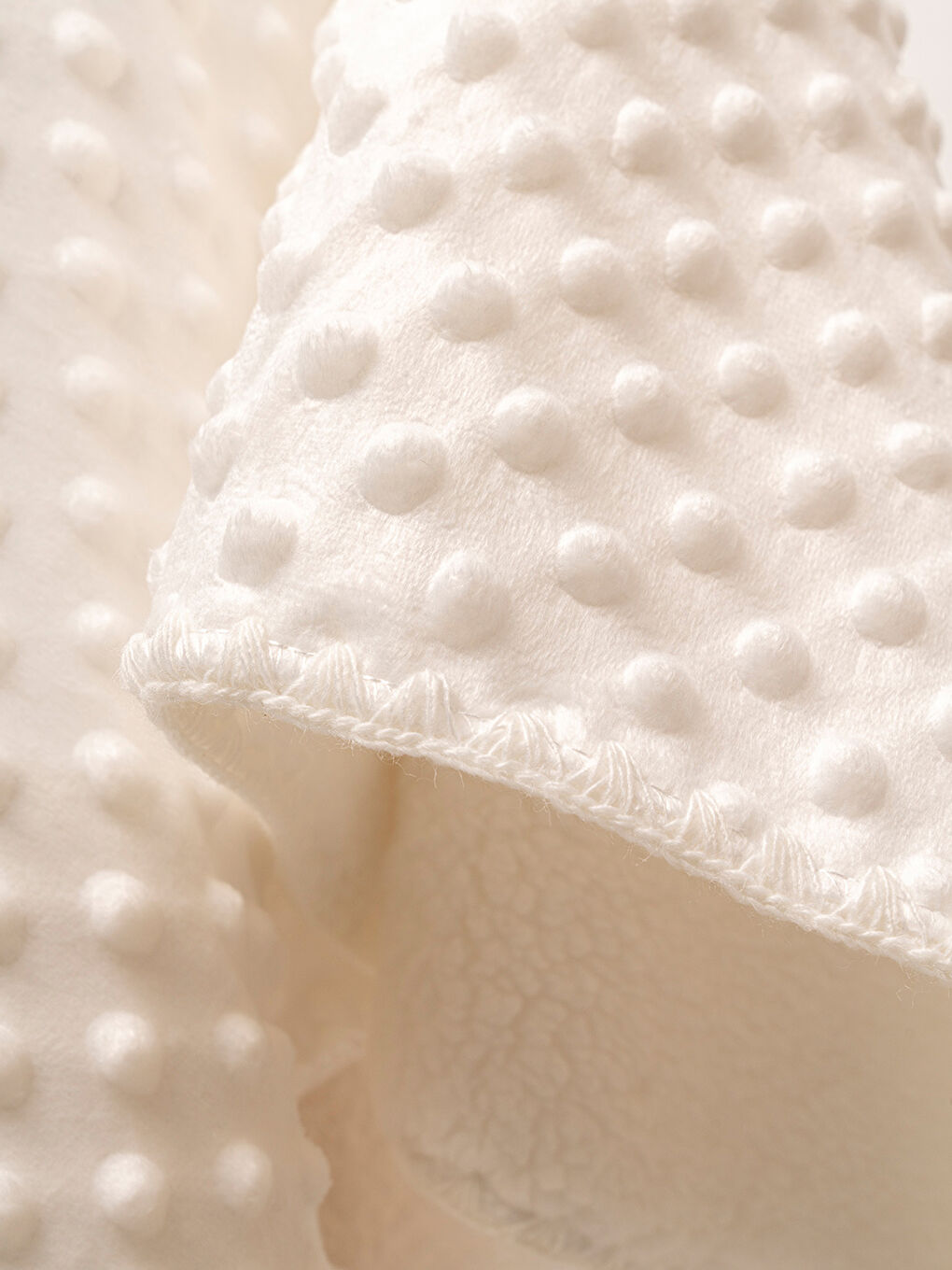 Welsoft Çift Katlı Nohutlu Bebek Battaniyesi Ekru-1