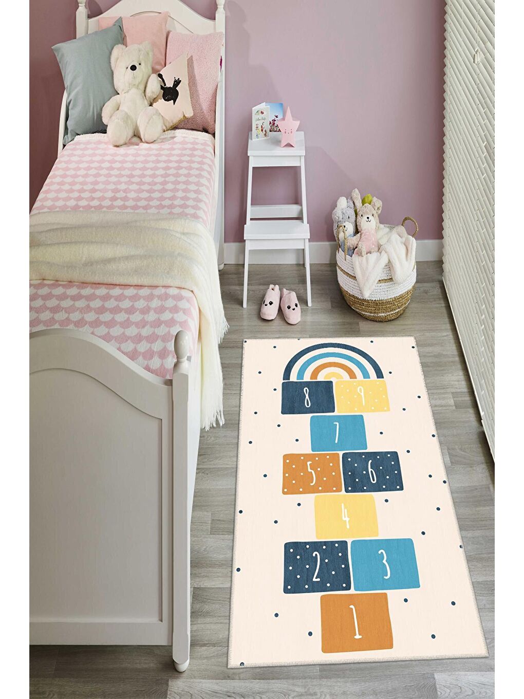 Homefesto Karişik Premium Kalite, Pamuk ve Kaydırmaz Taban, Yıkanabilir, Çocuk Halısı  160 x 230 cm - 1