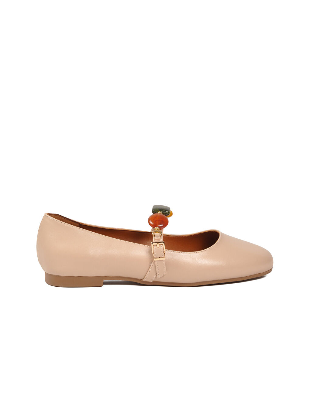 Bej Kemerli Taşlı Hafif Kadın Babet 312547 Z-1