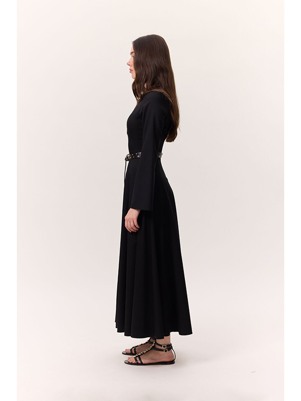 Kup Detaylı Elbise Siyah-6