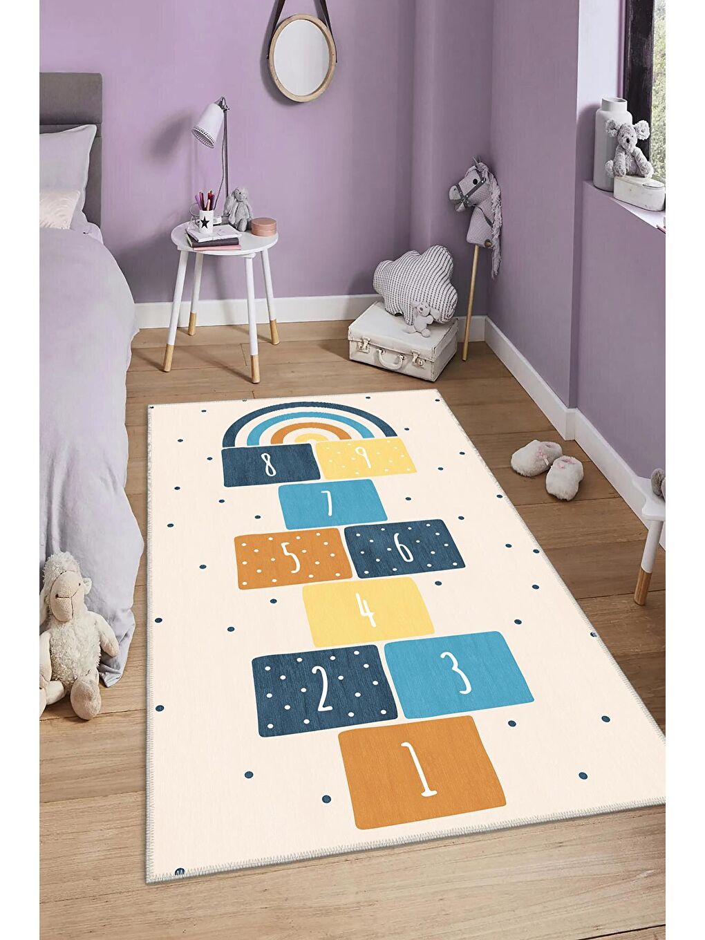 Homefesto Karişik Premium Kalite, Pamuk ve Kaydırmaz Taban, Yıkanabilir, Çocuk Halısı  160 x 230 cm - 2