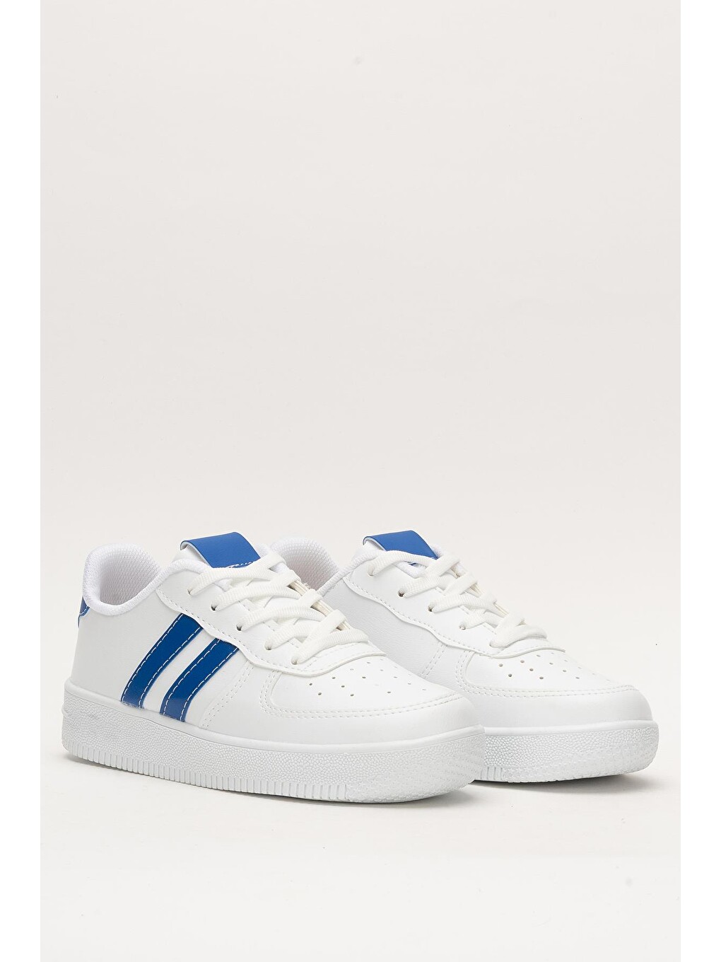 Unisex Bağcıklı Günlükspor Sneaker Ayakkabı Beyaz - Mavİ-2