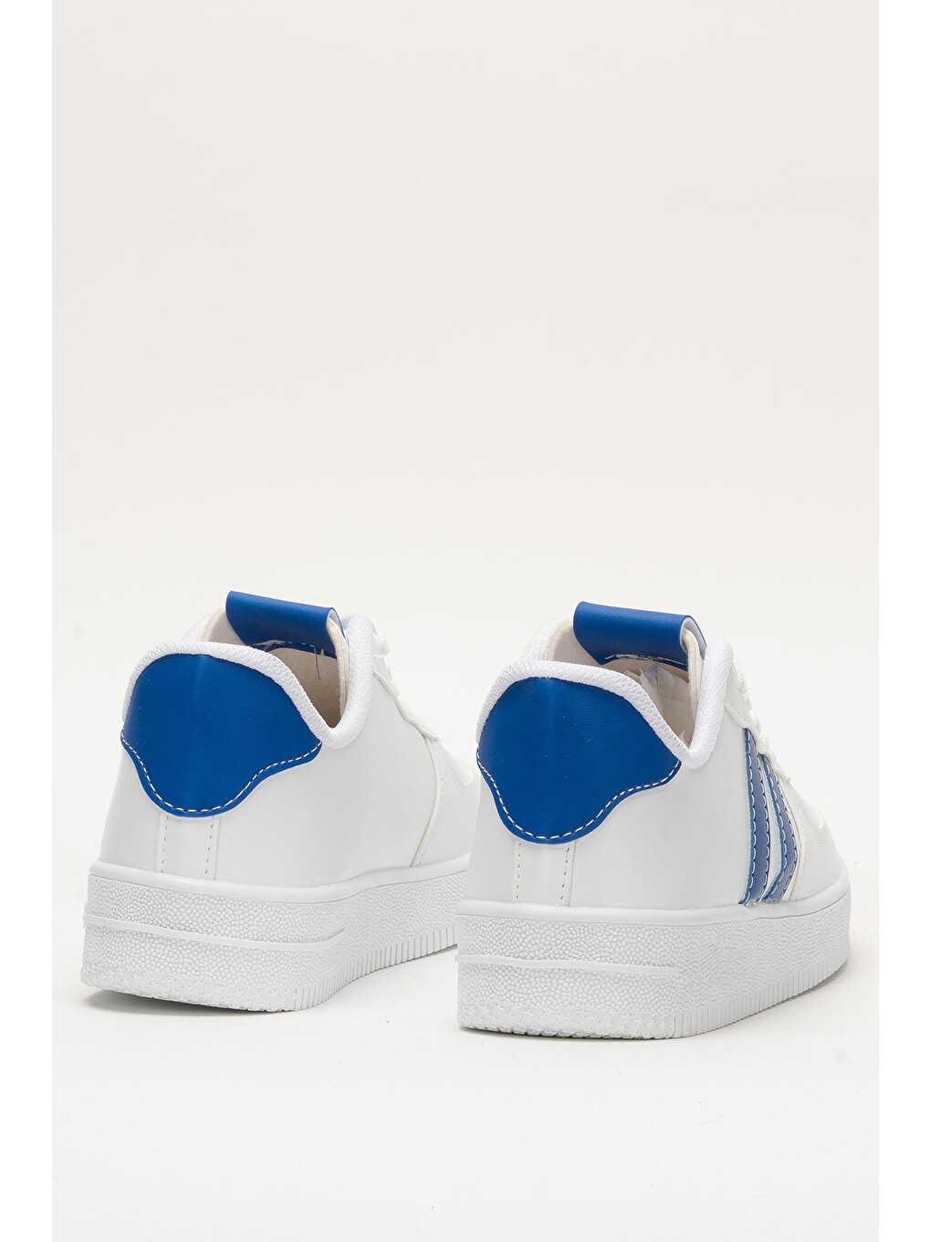 Unisex Bağcıklı Günlükspor Sneaker Ayakkabı Beyaz - Mavİ-3
